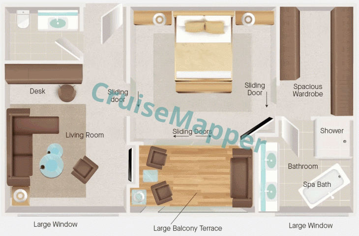 APT Mekong Serenity 2-Room Angkor Suite  floor plan