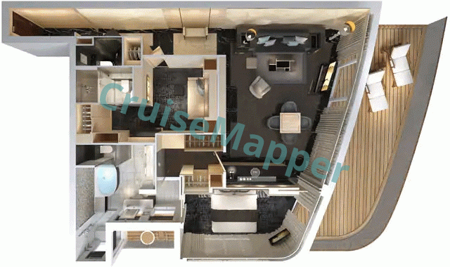 Norwegian Encore The Haven Deluxe Owners Suite  floor plan