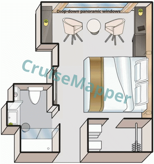 MS Amadeus Cara French Balcony Cabin  floor plan