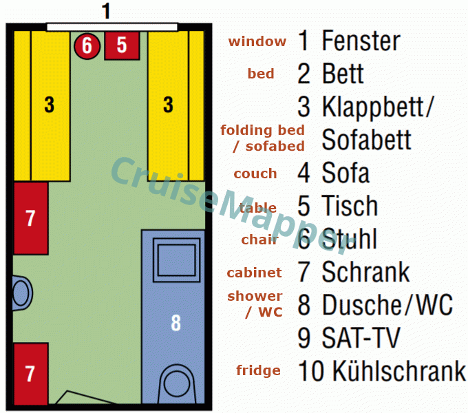 MS Dnipro Standard Cabin  floor plan