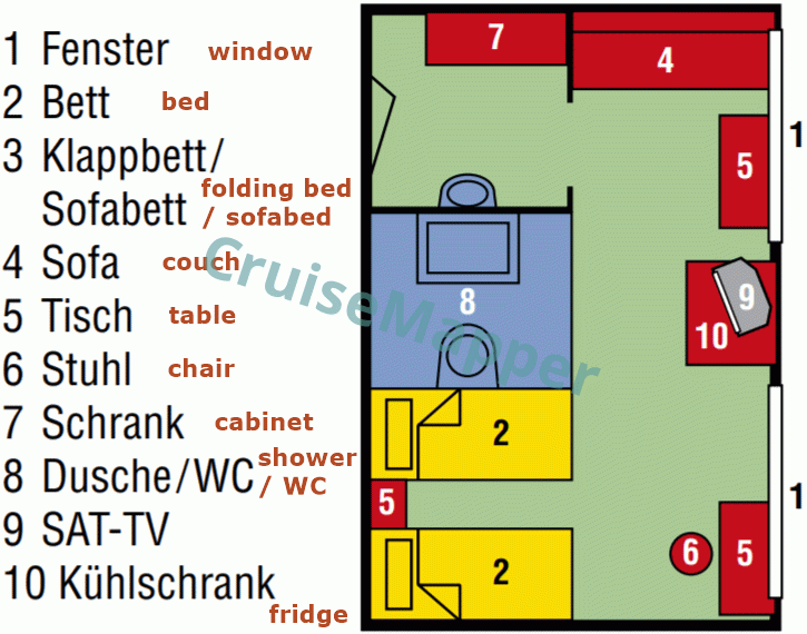 MS Volga Deluxe Cabin  floor plan