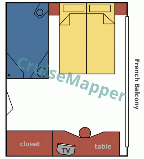 MS Viktoria French Balcony Cabin  floor plan