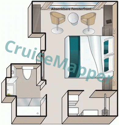 MS Amadeus Riva French Balcony Cabin  floor plan