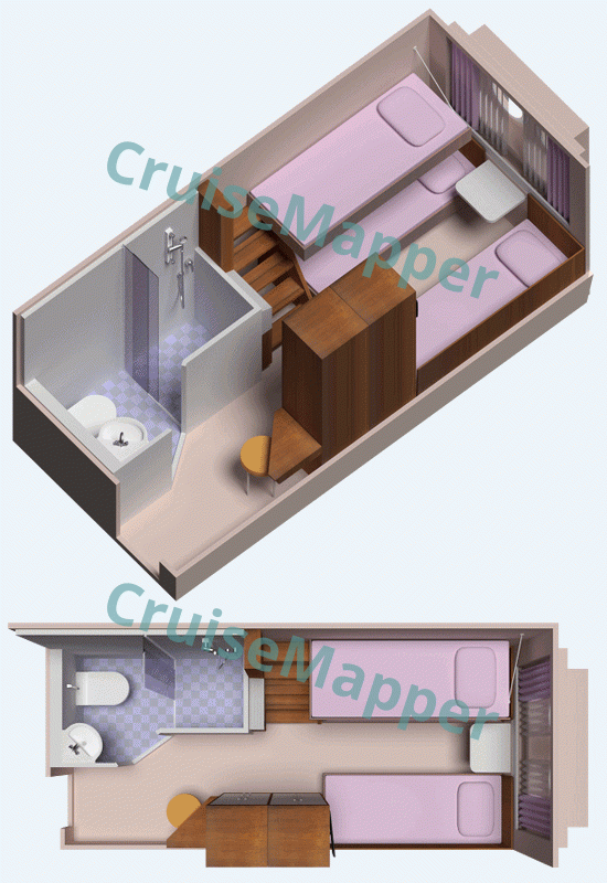 MS Rossia Porthole Triple Cabin  floor plan