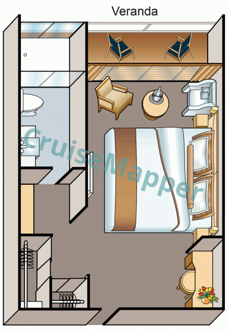 Viking Ganges Balcony Cabin  floor plan