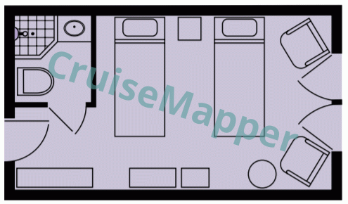 MV Louisiane French Balcony Cabin  floor plan