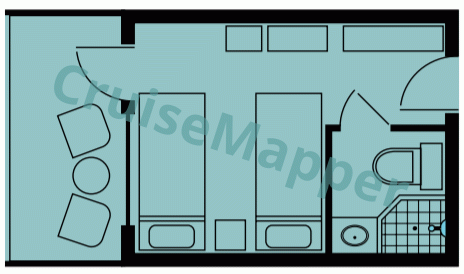 MV Louisiane Balcony Cabin  floor plan