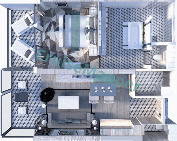 Celebrity Edge Royal Suite  floor plan