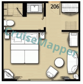 RV Strand French Balcony Strand Cabin  floor plan