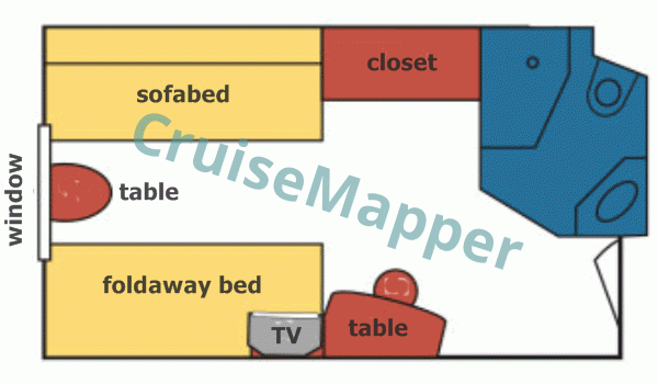 MS Bijou du Rhone Bunk-Bed Double Cabin  floor plan