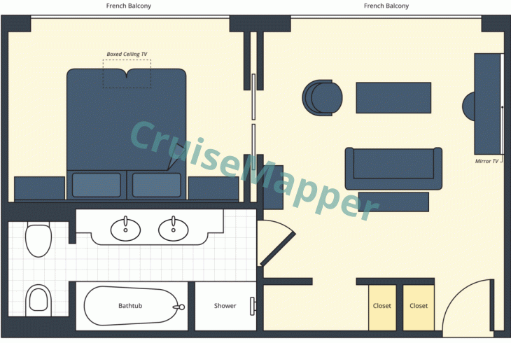 SS Helen 2-Room French Balcony Grand Suite floor plan SS Helen 2-Room French Balcony Grand Suite floor plan