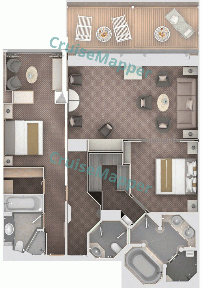 Silver Moon 2-Bedroom Silver Suite  floor plan