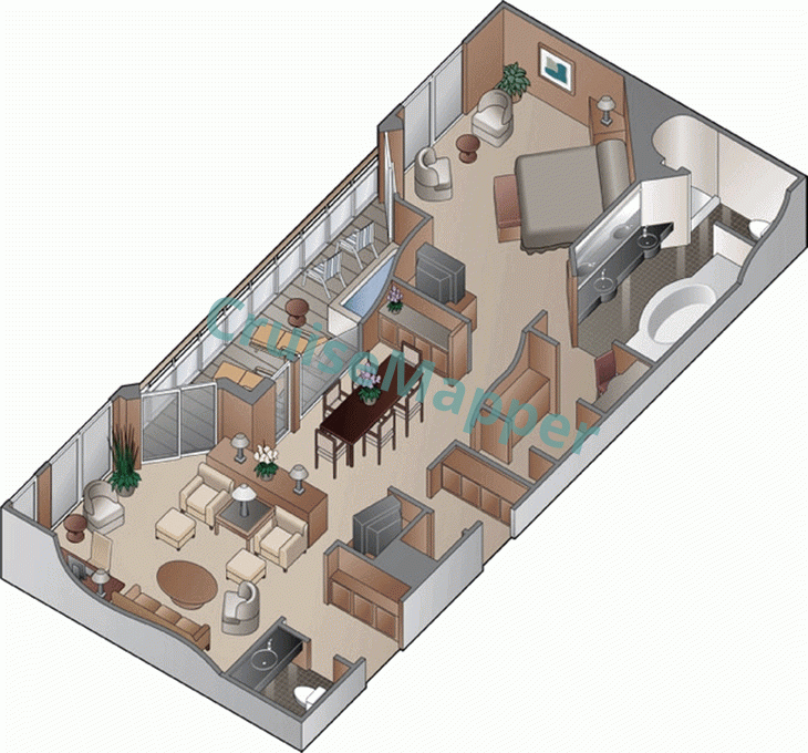 Marella Explorer 2 3-Room Royal Suite with Terrace  floor plan