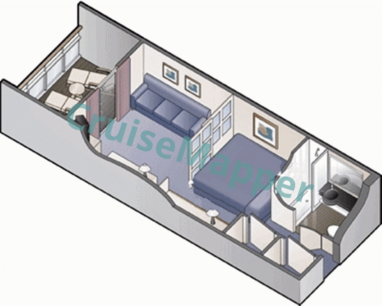 Marella Explorer 2 Aft-Facing Family Balcony Cabin  floor plan