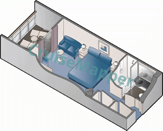 Marella Explorer 2 Standard Balcony Cabin  floor plan