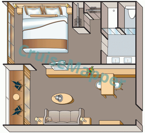 Viking Aton 2-Room Balcony Suite  floor plan