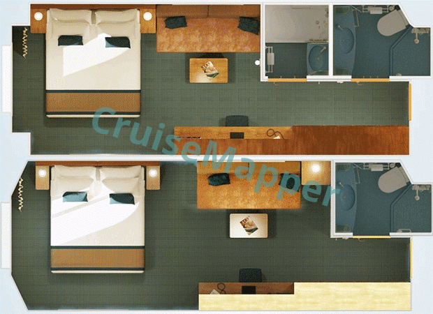 Carnival Venezia Oceanview Cabin  floor plan