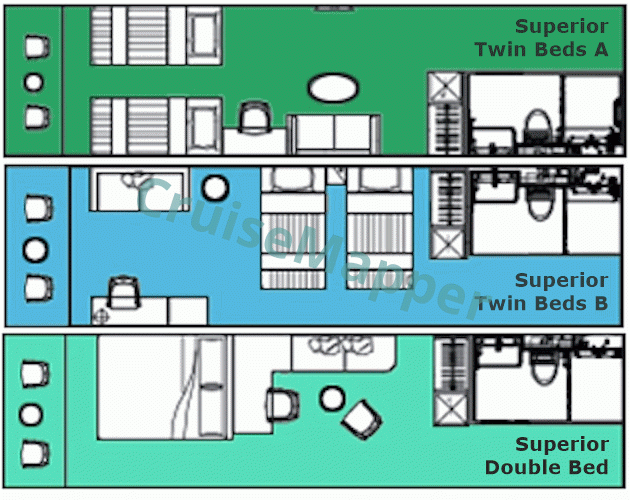 Victoria Sabrina Superior Stateroom  floor plan