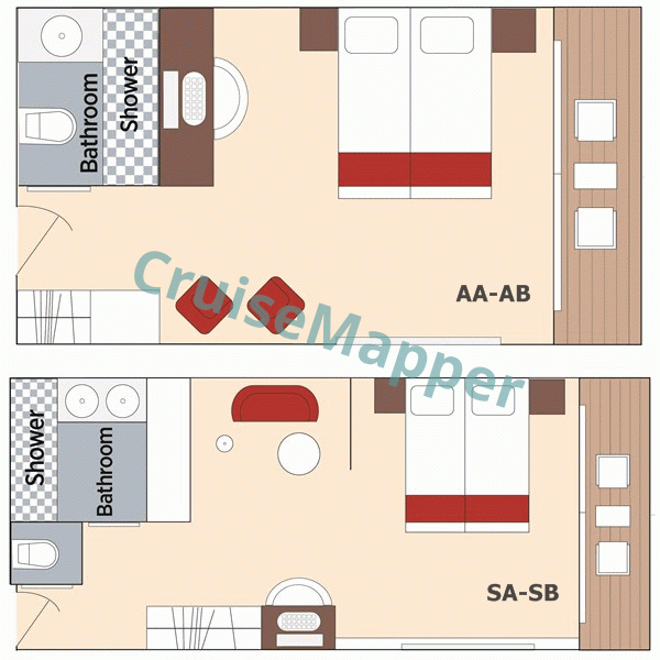 AmaRudi Balcony Cabins floor plan AmaRudi Balcony Cabins floor plan