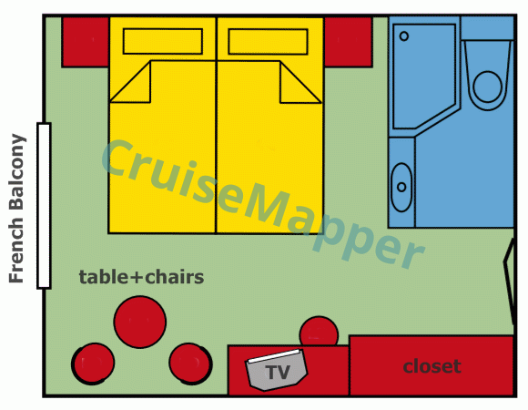 MS Heidelberg French Balcony Cabin  floor plan