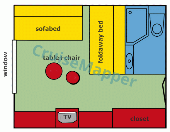 MS Heidelberg Double Cabin  floor plan