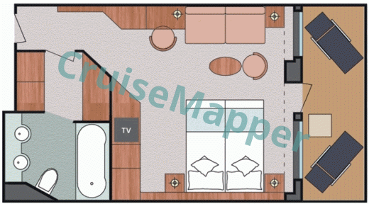 Costa Concordia Balcony Suite  floor plan