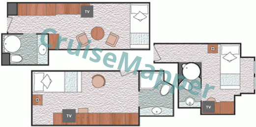 Costa Concordia Studio Single Cabins  floor plan