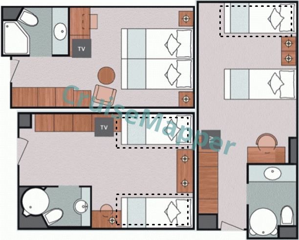 Costa Concordia Interior Cabin  floor plan