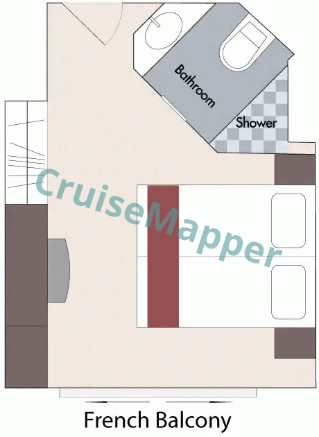 AmaDouro French Balcony Cabin  floor plan