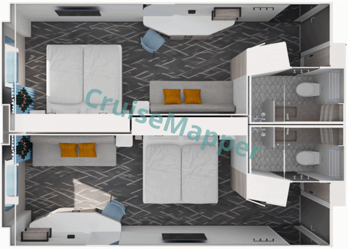 Mein Schiff Relax Aussenkabine|Outside Cabin  floor plan