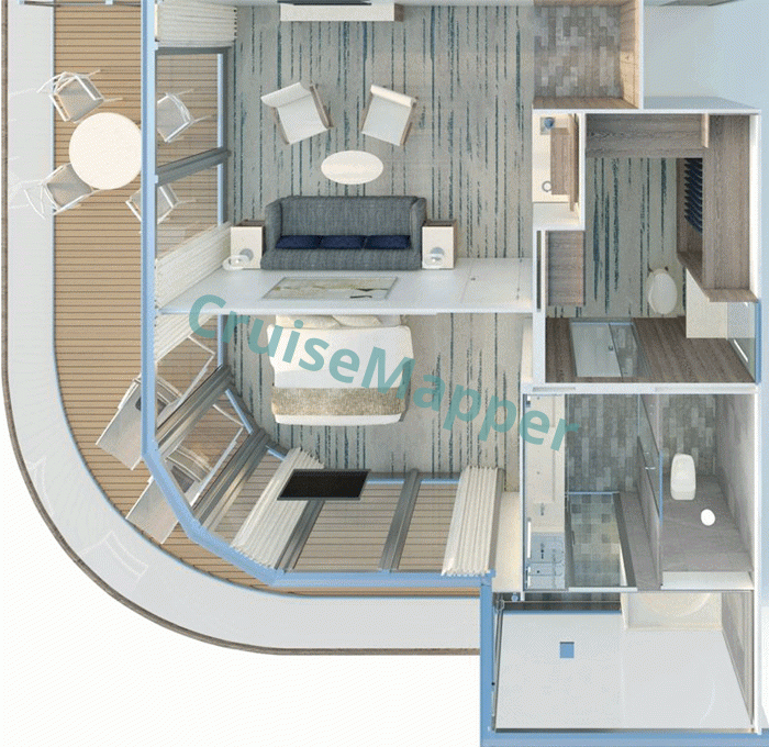 Silver Origin 1-Bedroom Royal Suite  floor plan