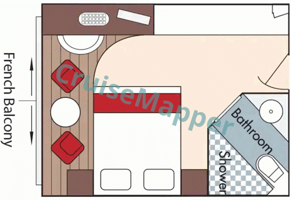 Spirit of the Danube French Balcony Cabin  floor plan