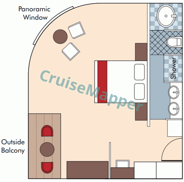 RV Princess Panhwar Twin-Balcony Executive Suite  floor plan
