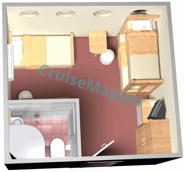 MS Aleksandr Benua Porthole Triple Cabin  floor plan