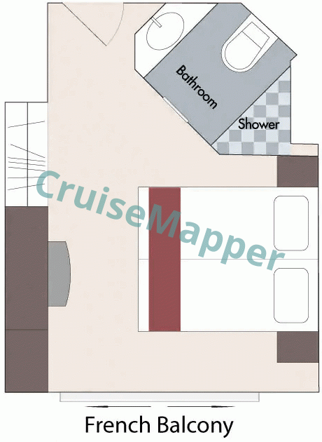 AmaSintra French Balcony Cabin  floor plan