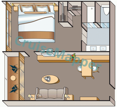 Viking Sobek 2-Room Balcony Suite  floor plan