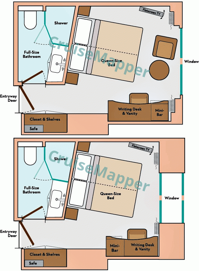 Avalon Alegria Deluxe Window Cabin  floor plan