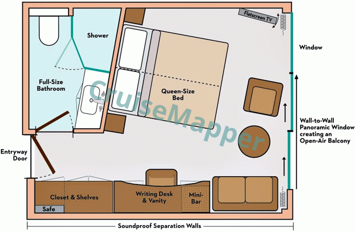 Avalon Alegria French Balcony Panorama Suite  floor plan