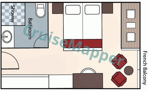 AmaMagdalena Twin Balcony Cabin  floor plan