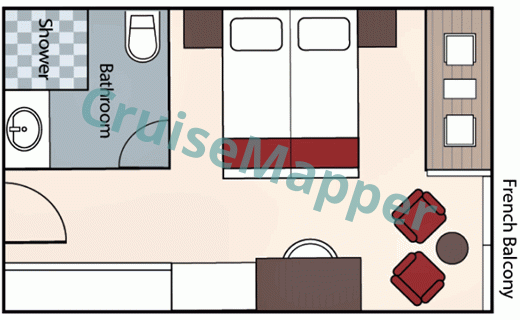AmaMelodia Twin Balcony Cabin  floor plan
