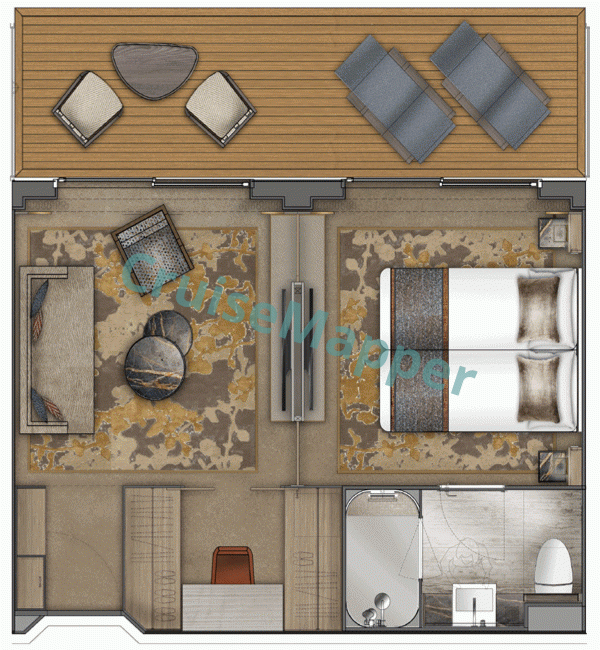 World Discoverer 2-Room Superior Suite  floor plan