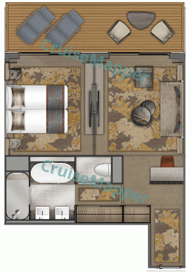 World Discoverer 2-Room Owner Suite  floor plan