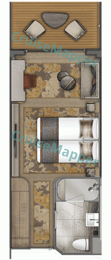 World Discoverer Veranda Suite  floor plan