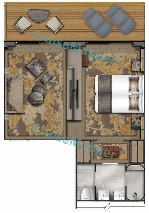 World Discoverer 2-Room Deluxe Suite  floor plan