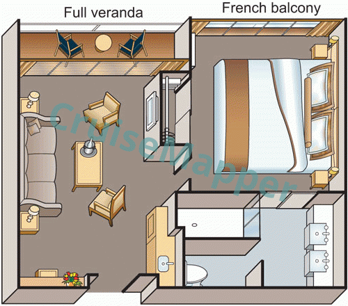 Viking Ra 2-Room Balcony Suite  floor plan