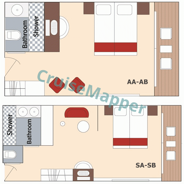 AmaMagna Balcony Cabin  floor plan