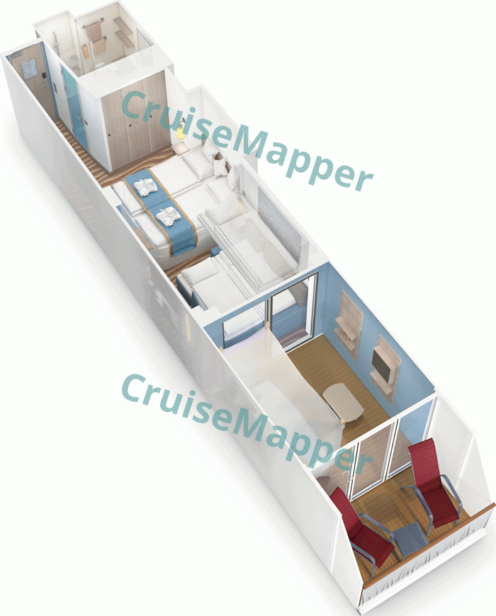 AIDAnova Verandababine Deluxe Balcony DL-Patio Lounge  floor plan