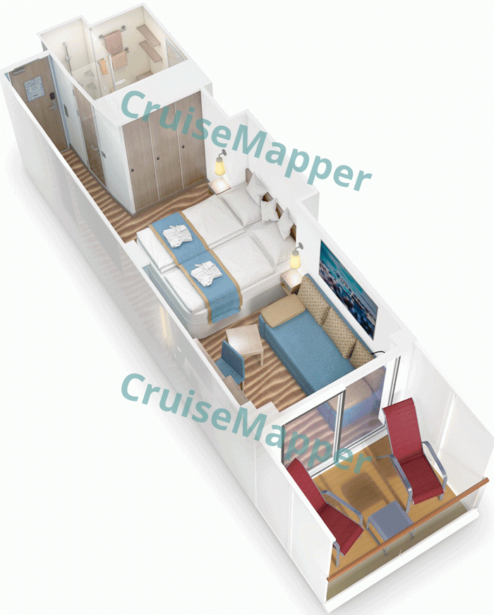 AIDAnova Verandakabine Deluxe Balcony DB  floor plan