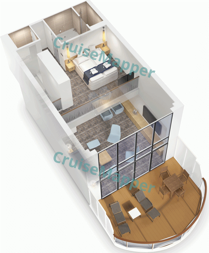 AIDAnova Sundeck Penthouse Suite|Duplex Suite  floor plan