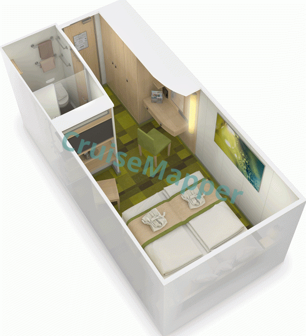 AIDAnova Innenkabine|Inside Cabin  floor plan